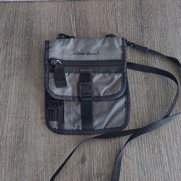 Eddie Bauer Gray Crossbody Travel Wallet/Purse Organizer Unisex - Picture 1 of 7